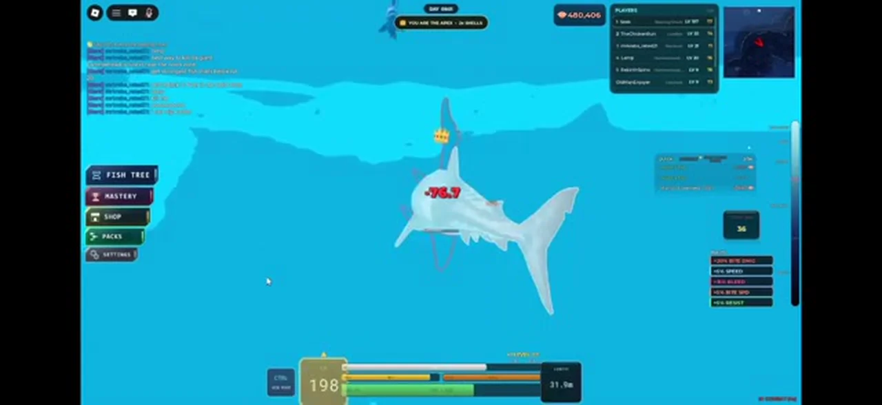 Late-game DEVOUR HUD from a Basking Shark titled clip