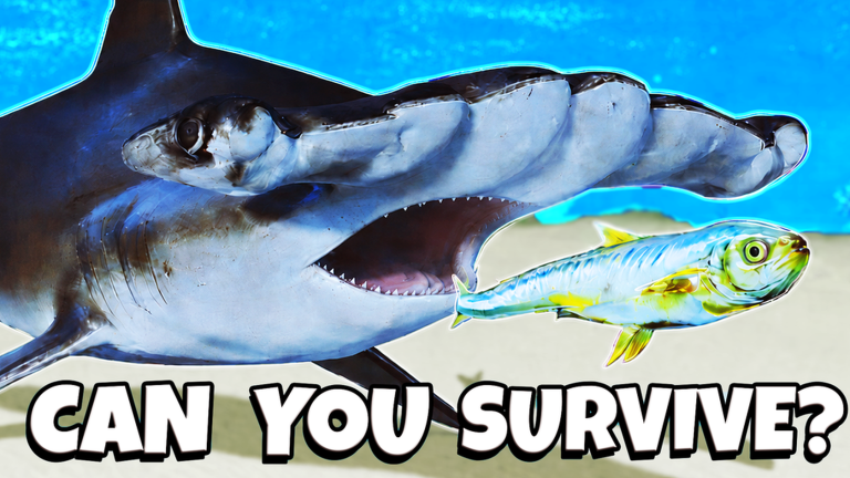CAN YOU SURVIVE text over a deep-ocean scene in DEVOUR Eat Fish